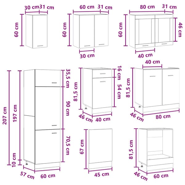 Köksenhet Lyon 8 pcs Artisan-ek Konstruerat trä