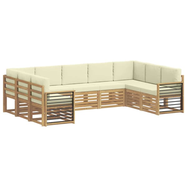 Sektionsoffgrupp med kudde 9 pcs Vit och grädde Polyester