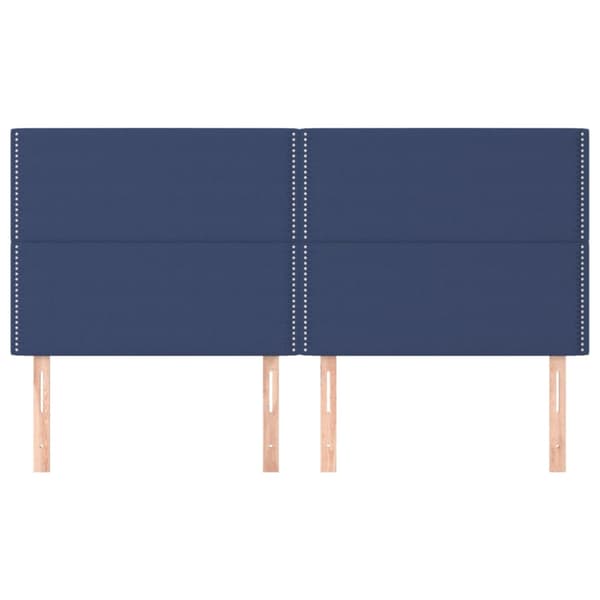 Sänggavel blå 200x5x118/128 cm tyg