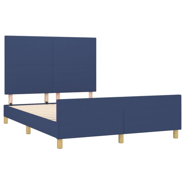 Sängram utan madrass blå 140x190 cm tyg