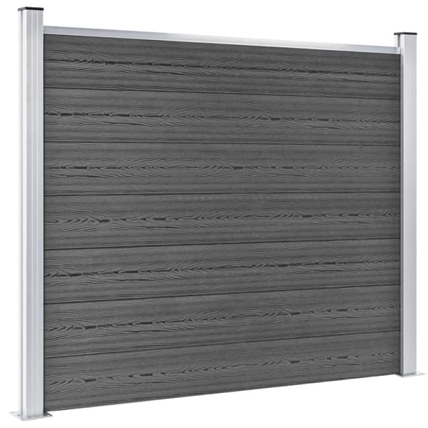Staketpaneler WPC 699x146 cm svart