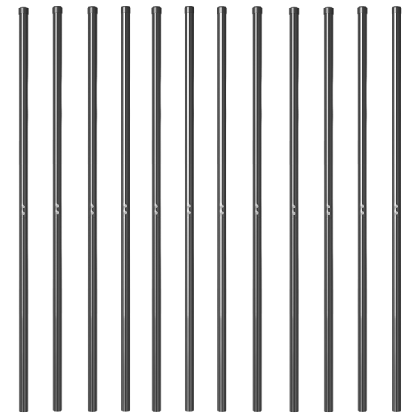 Stängselstolpe 12 pcs Grå Pulverlackerad stål