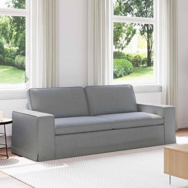 Soffa Ljusgrå 222 x 80 x 82 cm tyg