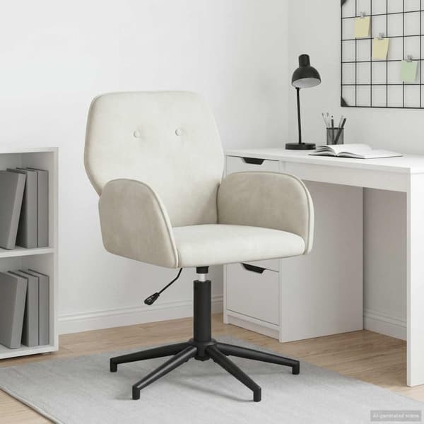 Svanstol 54 x 55 x 90 cm Gräddvit Sammet