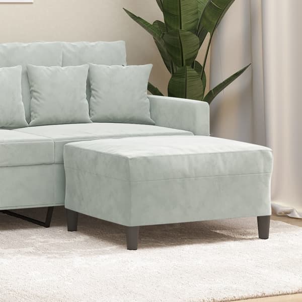 Fotpall Ljusgrå 70x55x41 cm sammet
