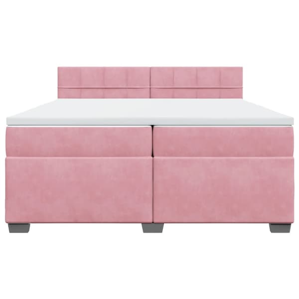 Ramsäng med madrass rosa 200x200 cm sammet