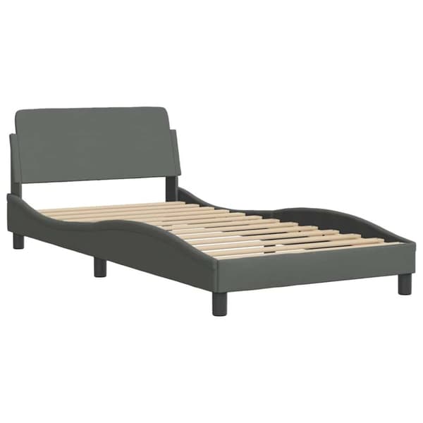 Bed Frame "Dover" Dark Grey 100x203 cm Fabric
