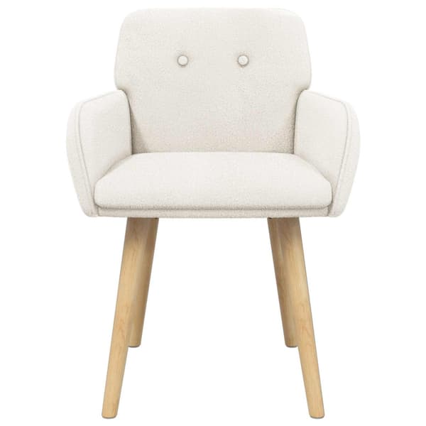 Matstolar 4 pcs Bouclé Gräddvit 59 x 57 x 85 cm