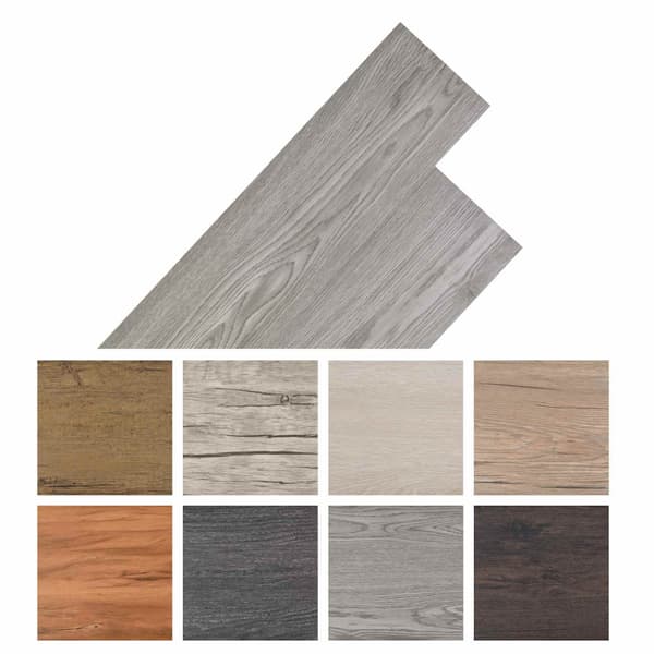 Golvplankor 18 pcs Mörkgrå 2,51 m² PVC