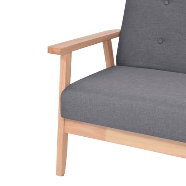 Soffgrupp 3 delar tyg mörkgrå