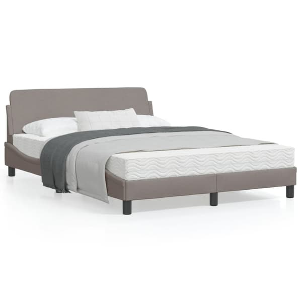 Bed Frame "Dover" Taupe 140x200 cm Fabric
