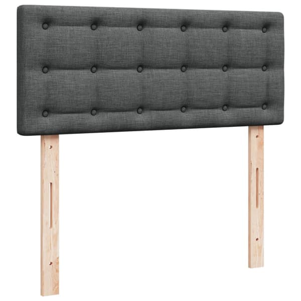 Ramsäng med madrass mörkgrå 120x190 cm tyg