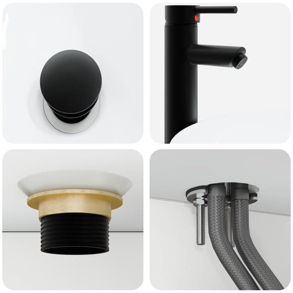 Badrumsmöbelset 5 pcs Vit Konstruerat trä och glas
