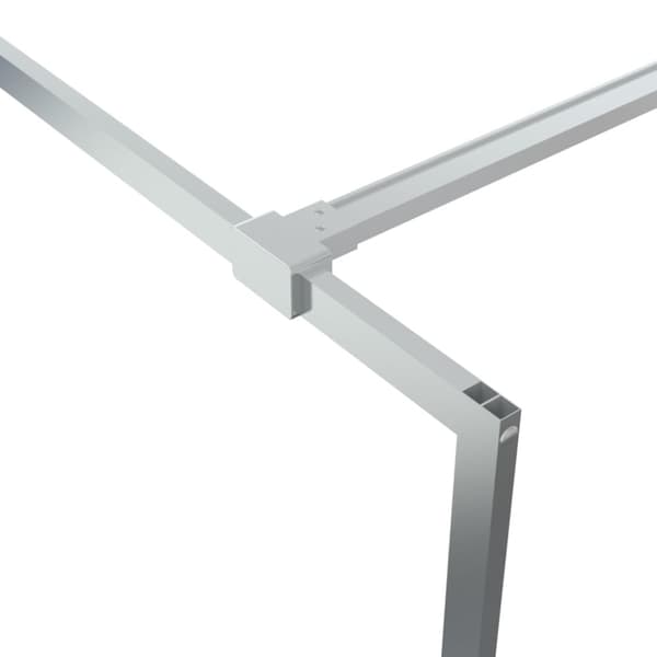 Duschvägg silver 100x195 cm halvfrostat ESG-glas