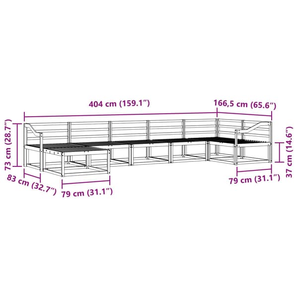 Utomhussoffset 7 pcs Naturfärg Massivt Akaciaträ