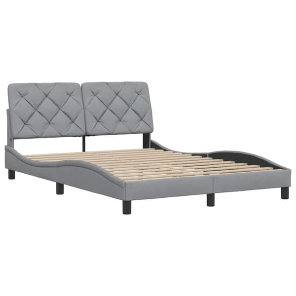 Bed Frame without Mattress Light Grey 140x200 cm Fabric