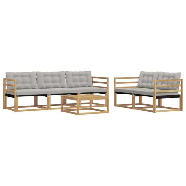 Utomhussoffset 6 pcs Vit och ljusgrå 79 x 79 x 37 cm