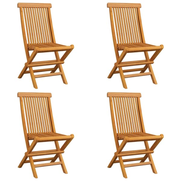 Trädgårdsstolar med gråa dynor 4 st massiv teak