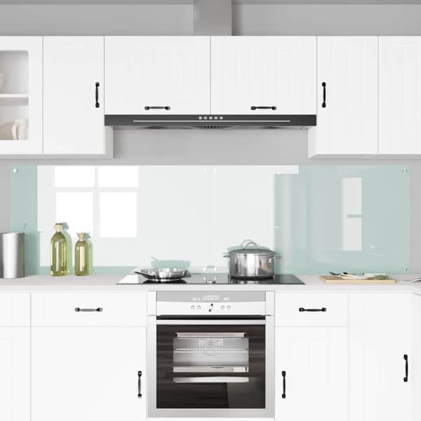 Köksskydd 2 pcs Vit 110 x 60 cm härdat glas