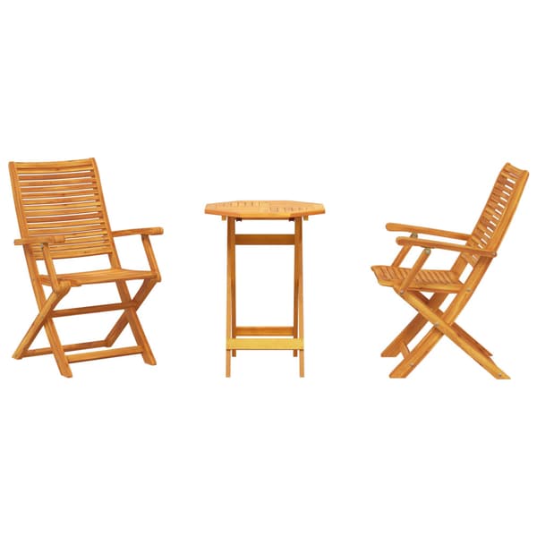 Fällbart bistroset 3 pcs Brun Massivt Akaciaträ