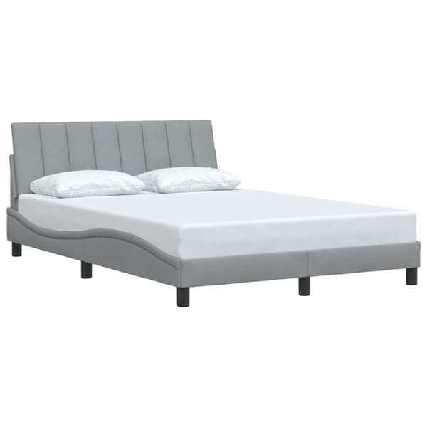 Bed Frame without Mattress "Hanko" Light Grey 140x200 cm Fabric