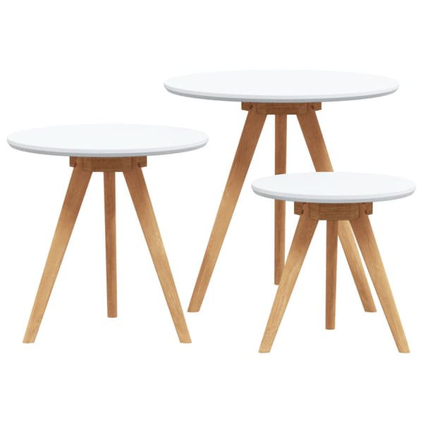 Kaffeebord 3 pcs Brun Massivt Valnötsträ
