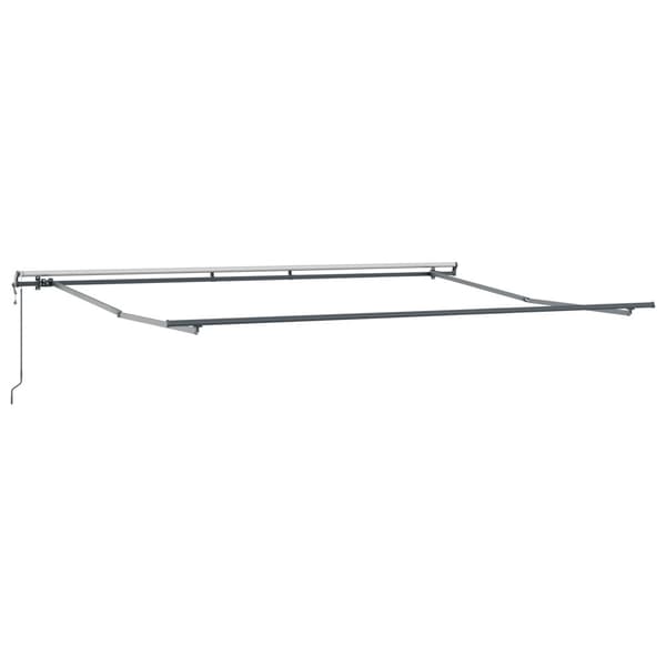Utdragbar markis Vit 450 × 350 cm Duk och Aluminium