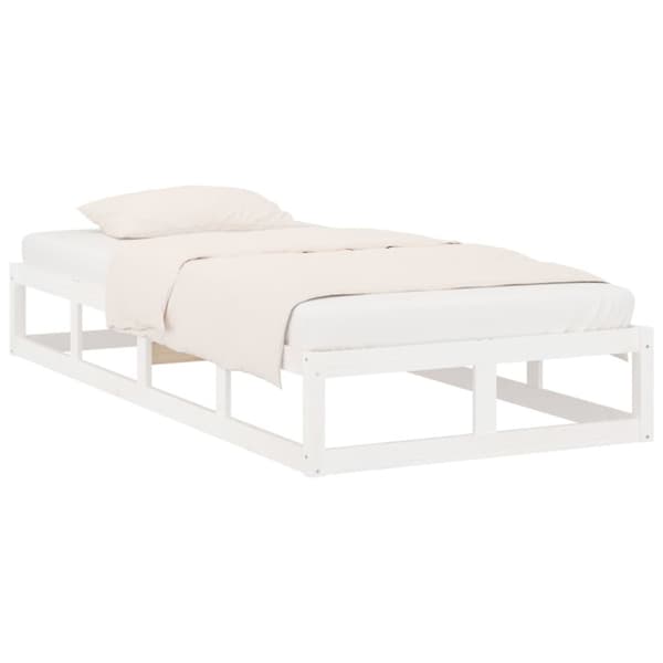 Sängram massivt trä 75x190 cm vit