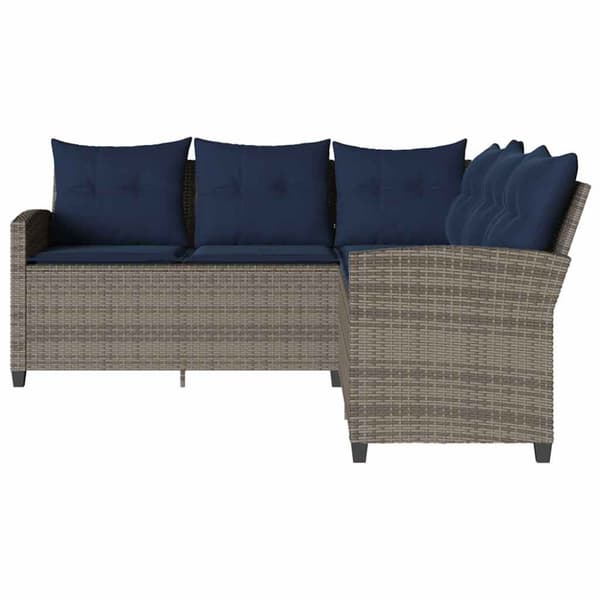 L-formad soffsoffa med kuddar grå konstrotting