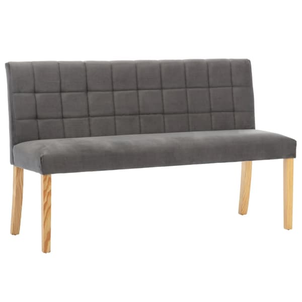 Bänk 140 cm grå sammet