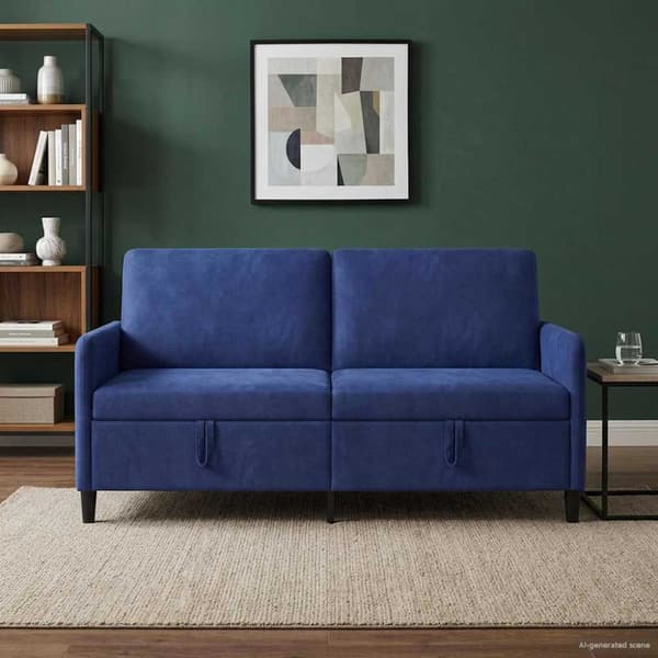 Soffa med förvaring Polisblå 172 x 78 x 87 cm Polyester
