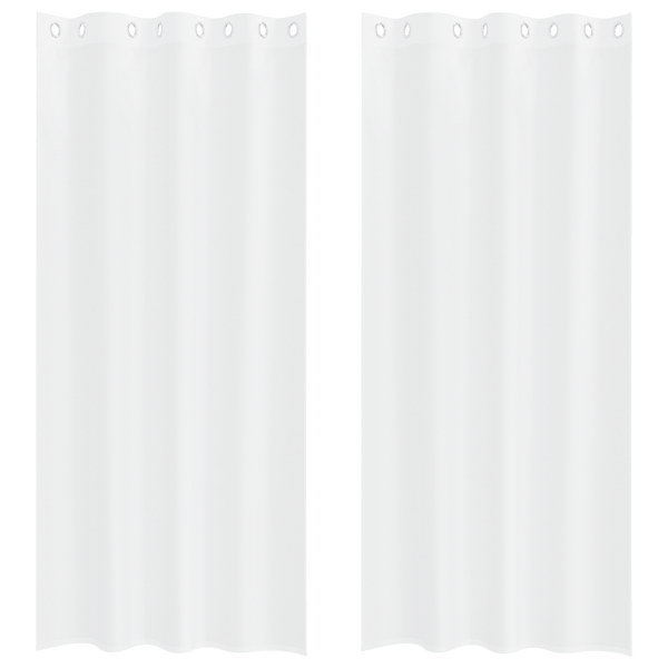 Voile Gardin med gardiner 2 pcs Vit 245 x 140 cm Polyester