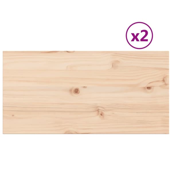 Bordsskivor 2 st 80x40x2,5 cm rektangulär massiv furu