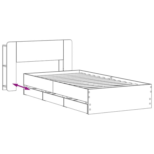 Sängram med förvaring Vit 80 x 200 cm Konstruerat trä