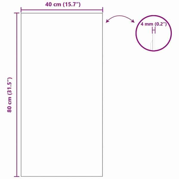 Väggspegel Rektangulär 40 x 80 cm härdat glas