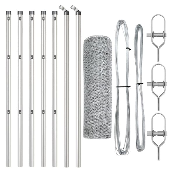 Stängselstolpe Silver 10 x 0,4 m (13 mm nät) Stål