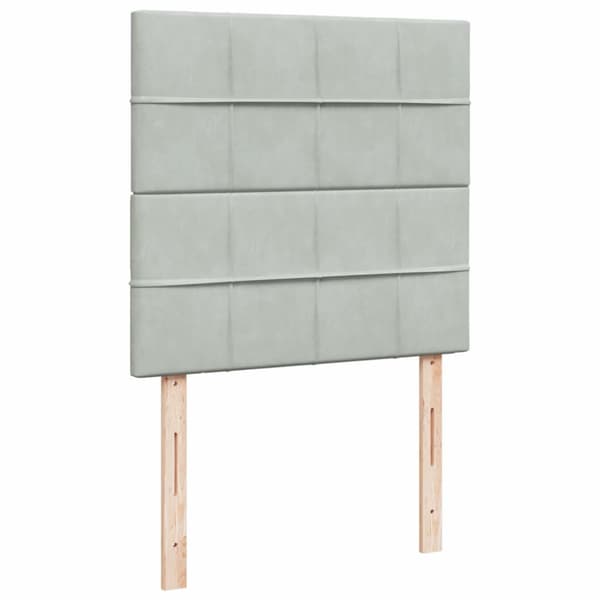 Ramsäng med madrass ljusgrå 100x200 cm sammet