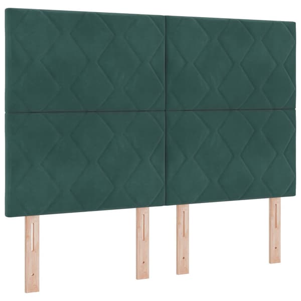 LED sängram med madrass Mörkgrön 140 x 190 cm Sammet
