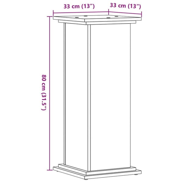 Växtställ vit 33x33x80 cm konstruerat trä