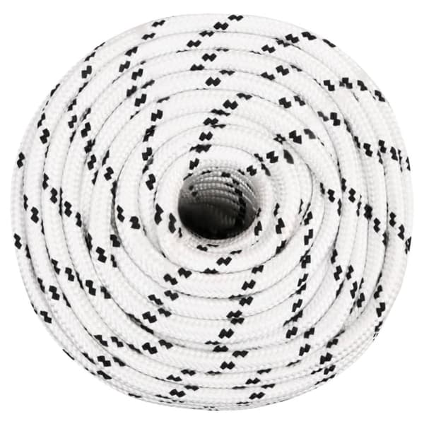 Båtlina flätad vit 12 mm x 25 m polyester