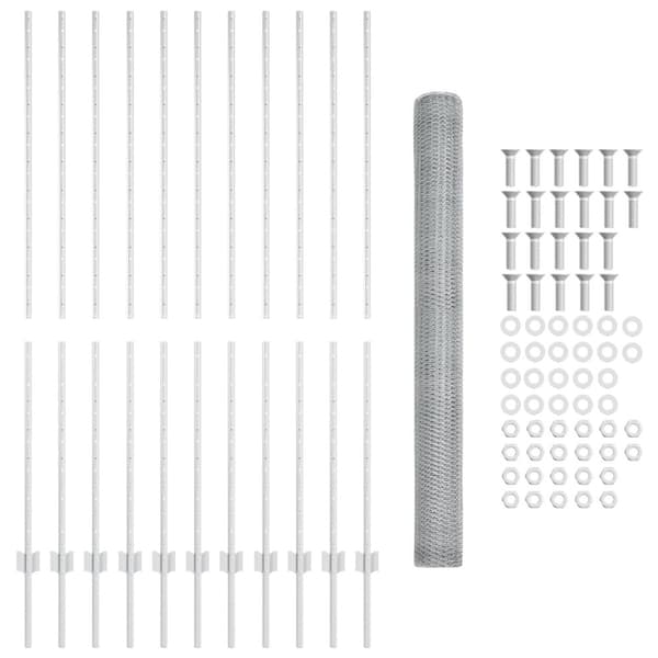 Stängsel med stolpe Silver 1,5 x 25 m Stål