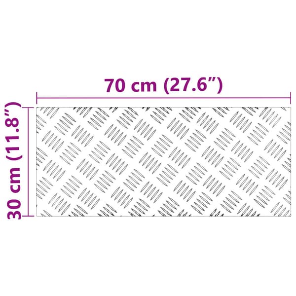 Trappsteg Rektangulär 4 pcs Silver 70 x 30 cm Aluminium