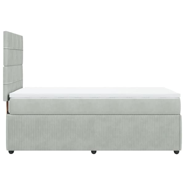 Ramsäng med madrass ljusgrå 80x200 cm sammet