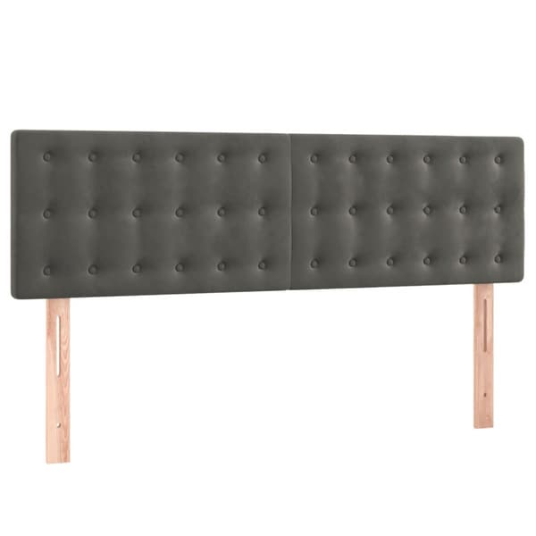 Ramsäng med madrass mörkgrå 140x200 cm sammet
