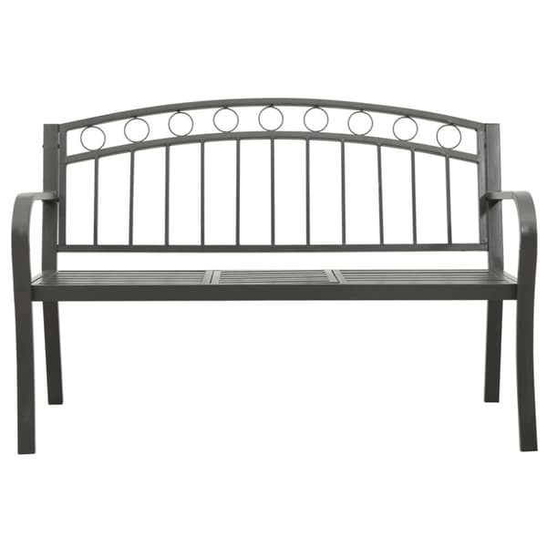 Trädgårdsbänk med bord grå 120 cm stål