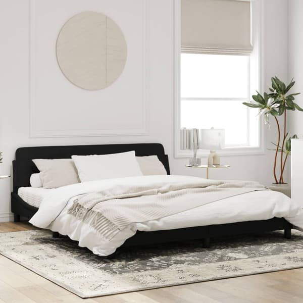 Bed Frame "Dover" Black 180x200 cm Velvet