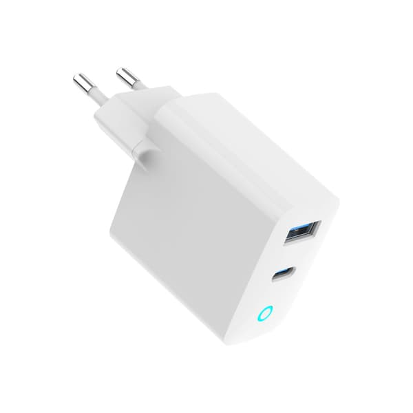 Gembird strömadapter - GaN, LED - USB-C, USB typ A - 65 watt