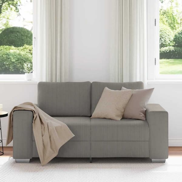 Loveseat soffa ljusgrå 160x77x82 cm manchestertyg