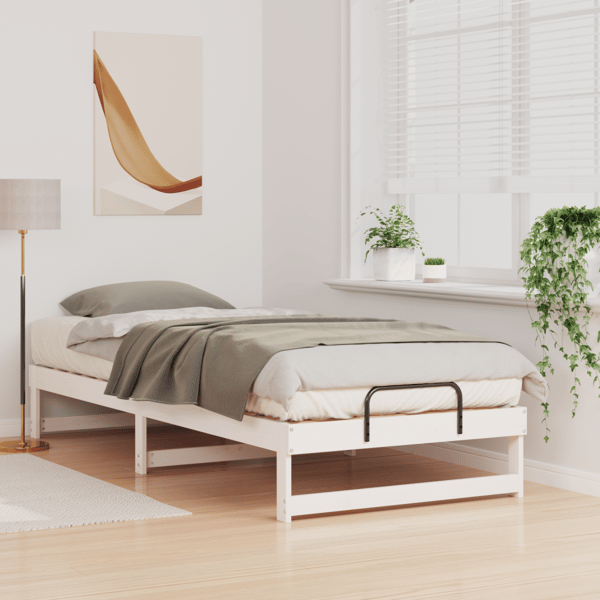 Sängram Vit 80 x 220 cm Massiv furu