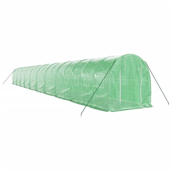 Växthus med stålram grön 40 m² 20x2x2 m